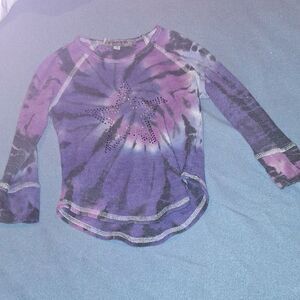 U GO GIRL TODDLER KIDS Purple Tie-Dye Long Sleeve Top with Star Design SIZE 3T